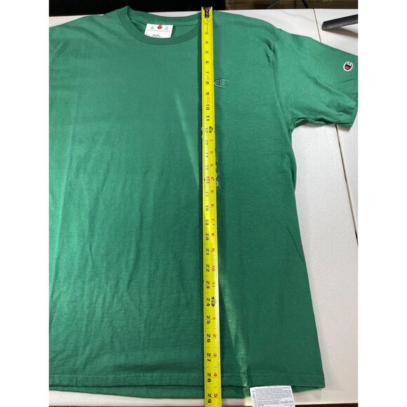 Champion Mens Green Crewneck T-Shirt Medium Cotton Short Sleeve Casual Wear - Picture 5 of 12